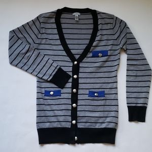 Diva Large grey and black striped cardigan